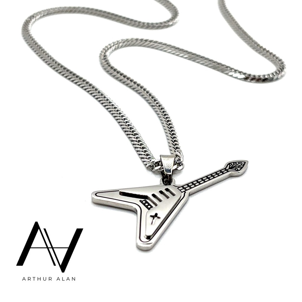 Guitar Necklace (Silver) | Arthur Alan Jewelry